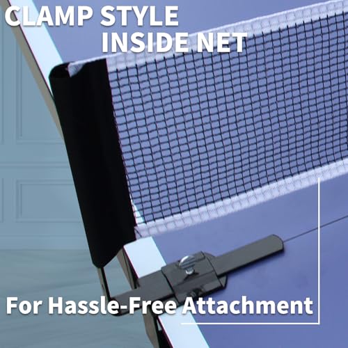 Table Tennis Table Indoor Foldable Table Tennis Game Set, 8-Feet Single Play Mode Table with Net Pole Set, 2 Pars and 3 Balls