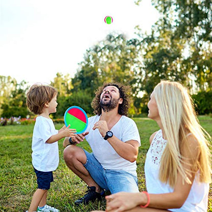 Toss and Catch Ball Set Kids Toys, Beach Toys, Yard Games, Outdoor Toys for Kids Ages 3-12, Upgraded Camping Games Paddle Ball Games for Kids, Adults and Family