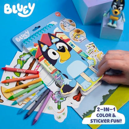 Bluey Sticker Activity Book, Includes 40 Stickers, Crayons, 2-in-1 Coloring & Sticker Book, Bluey Toys, Stickers for Kids, 5 Year Old Girl Gift, Coloring Books for Kids Ages 4-8, Toys & Games - style: Bluey Sticker Activity