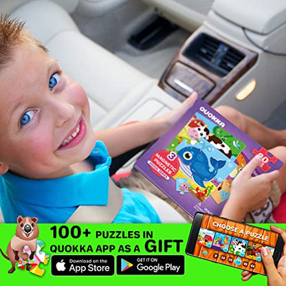 QUOKKA Magnetic Puzzles for Kids Ages 4-6 – 20 Pieces Sudoku Toddler Puzzles Ages 2-4 – Travel Games for Kids 3-5 – Animal Toddler Travel Toys – Car Airplane Road Trip Activities for Boys and Girls - style: 5. ANIMALS 20 PSC