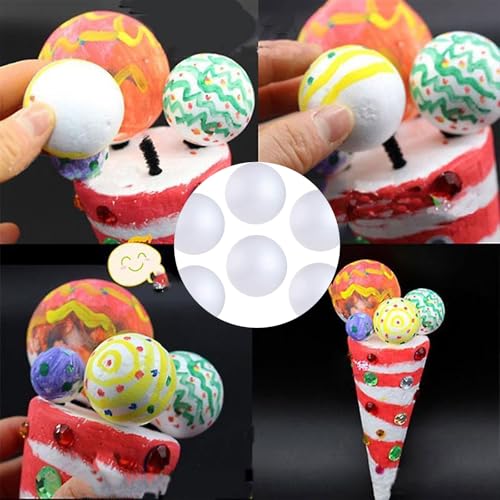 121 PCS 7 Sizes White Foam Balls Polystyrene Craft Balls for Art and Craft, Household, School Projects and Christmas Easter Painting Activity .8’’, 1’’, 1.2’’, 1.6’’, 2’’ Inches - color: 0.8-2.8 Inch
