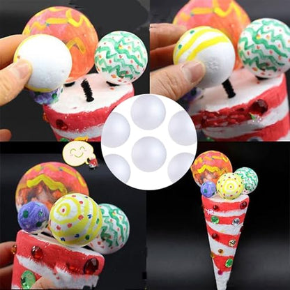 121 PCS 7 Sizes White Foam Balls Polystyrene Craft Balls for Art and Craft, Household, School Projects and Christmas Easter Painting Activity .8’’, 1’’, 1.2’’, 1.6’’, 2’’ Inches - color: 0.8-2.8 Inch