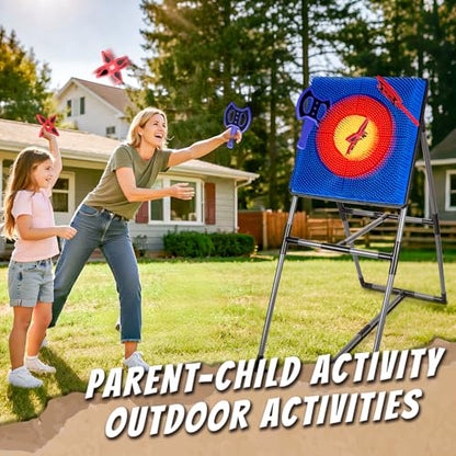 Axe Throwing Game for Backyard, Axe Throwing Target Set with 16 Throwing Axes Outdoor Games Indoor Carnival Yard Lawn Backyard Games for Age 6-12 - style: Axe Throwing Target Set