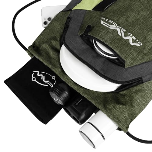 MVP Disc Sports Drawstring Backpack Bag (Choose Your Favorite Color) - color: Dark Green/Light Green