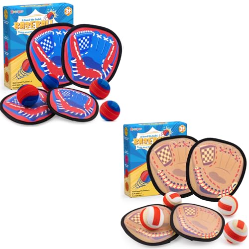 Toss and Catch Ball Set Kids Baseball Training Soft Sticky Balls Baseball Games for Toddler Toys Ball Catch Game Outdoor Yard Camping Beach Pool Toy Baseball Gifts Easter Gifts for Kids