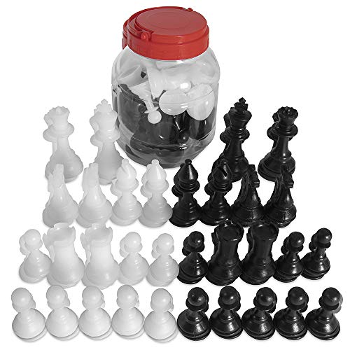 BBG Deluxe Set of Replacement Chess Pieces - Includes Heavy Duty Bucket for Easy Storage!