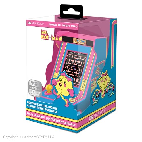 My Arcade Ms. Pac-Man Nano Player - 4.8" Mini Arcade, 2.4" Screen, Arcade Classics, Retro Consoles - style: Ms Pac Man