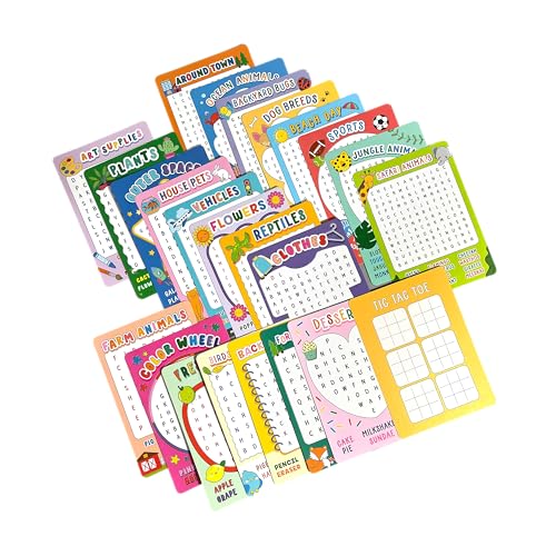 Ooly Kids Travel Games – 24 Word Search Activity Cards, Screen-Free Road Trip Fun, Tic Tac Toe on Every Card, Ages 6+ - style: Word Search
