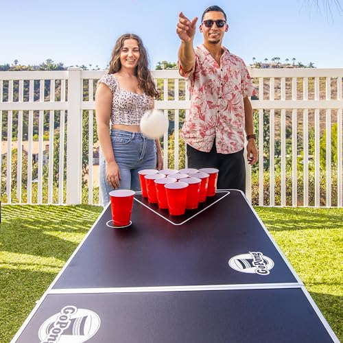 GoPong 6-Foot Cup Pong Table - Portable Folding Small Table for Party Games | Perfect for Indoor and Outdoor Games - Flip Cup Table with 6 Seamless Balls for Perfect Bounce