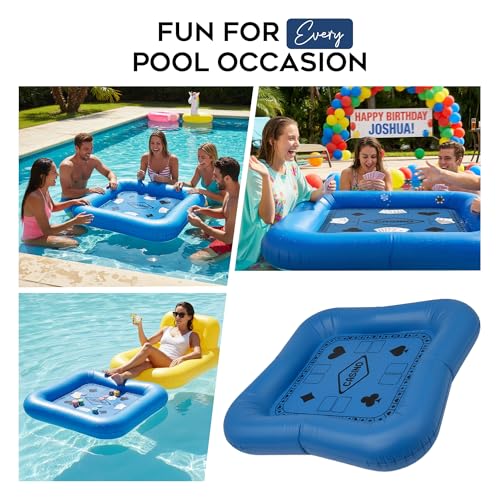 Inflatable Floating Game Table for Pool – Waterproof with Playing Cards