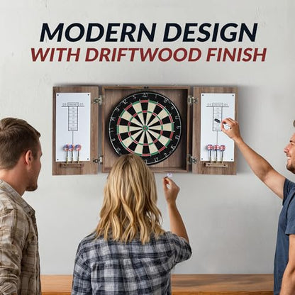 Hathaway Winchester Dartboard & Cabinet Set - color: Driftwood