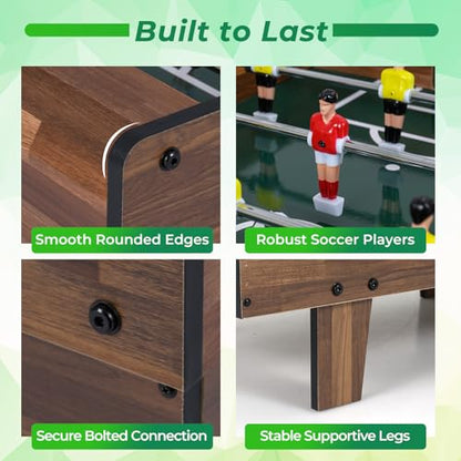 GYMAX 4 in 1 Multi Game Table, 32" Combo Game Table Set Includes Foosball, Pool Table, Hockey, Ping Pong Tabletops w/Accessories for Kids & Adults, Home, Game Room, Family Nights - color: Wood Grain