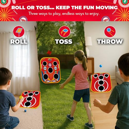 Swooc Games® - Backyard Arcade™ | 2-in-1 Bean Bag Toss Game for Kids w/Carry Bag | 5-Second Setup & Storage | Outside Toys for Toddlers | Carnival Games for Kids | Outdoor Toddler Activities