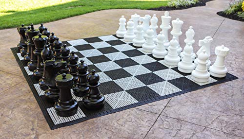 Giant Outdoor Chess Set with 25" King + Free Nylon Fabric Mat