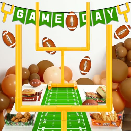 VioraWhite 2 Pcs Football Party Decoration 19.69" x 11.81" Plastic Football Goal Centerpiece Soccer Goal Post Field Post Decoration for Game Day Soccer Theme Party Decor - style: 19.69" X 11.81"