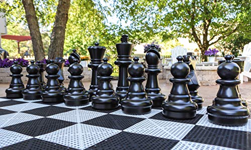 Giant Outdoor Chess Set with 25" King + Free Nylon Fabric Mat