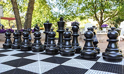 Giant Outdoor Chess Set with 25" King + Free Nylon Fabric Mat