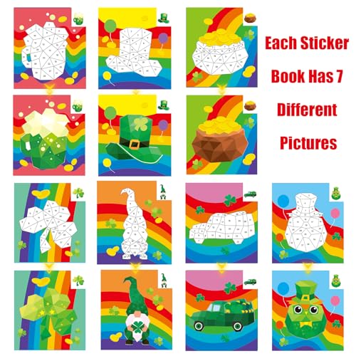 AEAHALY St. Patrick's Day Stickers -Shamrock Sticker Book for Kids Reusable Sticker Paint Books Leprechaun Clover Hat Beer Irish Day Themed Party Holiday Stickers St Patrick's Day Gifts Party Favors - style: St. Patrick's Day Stickers