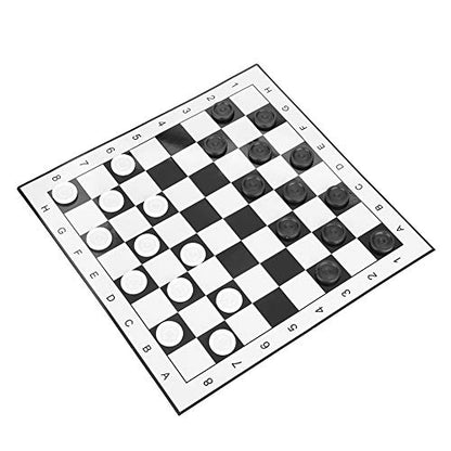 Pongnas Checkers Set International Checkers Game Folding Board with Exquisite Chess Pieces for All Ages Indoor Outdoor Travel
