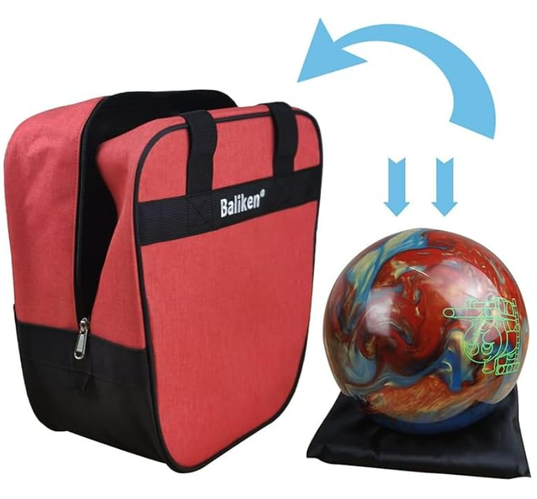 BALIKEN Bowling Single Tote Bag, Durable, Compact and Stylish Durability Easy to Carry Holds One bowling ball - color: Red