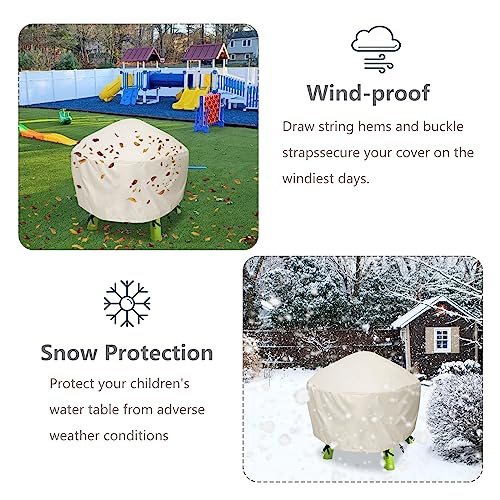 Water Table Cover Waterpark Play Table Covers Sand Water Outdoor Water Table Cover 34X34X18 inch-Beig - color: Beige