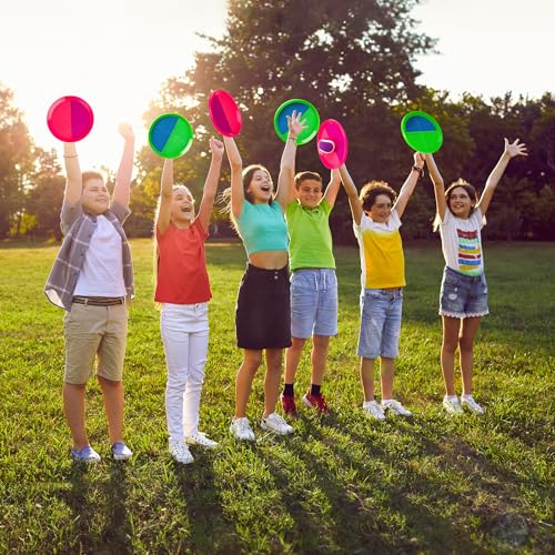 Toss and Catch Ball Game Set, 4 Paddles and 4 Balls Outdoor Paddle Catch Game for Kids, Backyard Beach Pool Yard Toy, Summer Birthday Gift for Boys Girls Ages 4-12 - color: Green Blue+pink Purple