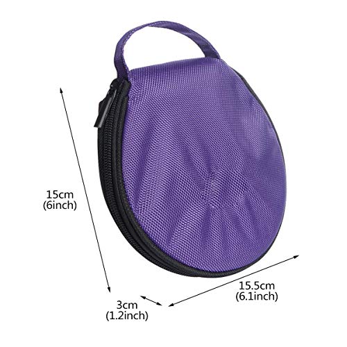Round 20 Disc Purple Oxford Fabric CD DVD Holder Storage Case