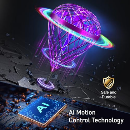 AMERFIST The Latest Cool and Magical Flying Toy, Combining AI Motion Control Technology with Contact Sensing System, Make it Become Bounce & Flip & Flight Toys, Fully unleashing Your Creativity. - color: Purple