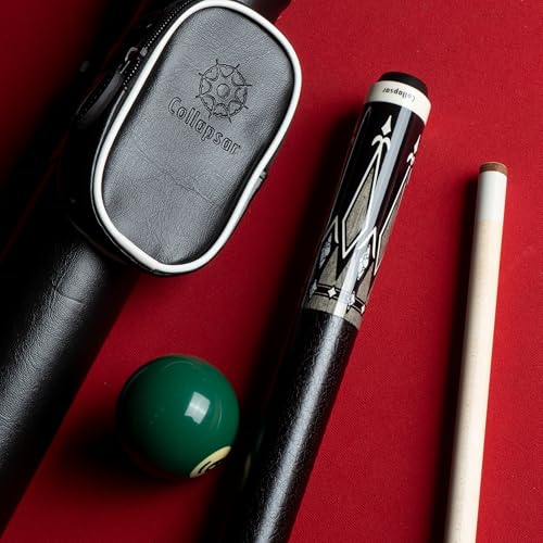 Collapsar CA Pool Stick with 1X1 Hard Case,58" Maple Professional Billiard Cue Stick,19-21 oz Pool Cue Set - color: CA004+Joint Protector+Hard Case, size: 20 ounce