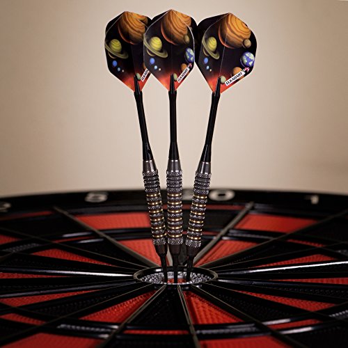 Elkadart Orbital Soft Tip Darts with Storage/Travel Case - style: Knurled Ringed Barrel (18 Grams)