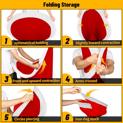 7 Pcs Granny Pants Yard Game Set – Large & Small Pants with 4 Bouncy Balls and 1 Air Pump,Fun Parent-Child Outdoor Game for Family Reunion, Group Parties & Backyard Activities - color: Red White A