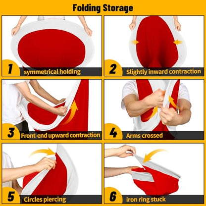 7 Pcs Granny Pants Yard Game Set – Large & Small Pants with 4 Bouncy Balls and 1 Air Pump,Fun Parent-Child Outdoor Game for Family Reunion, Group Parties & Backyard Activities - color: Red White A