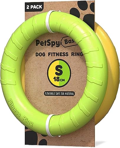 PetSpy Dog Ring Toy – Flying Ring for Outdoor Play, Floating Training & Fetch Toy for Throwing, Catching & Chewers – Durable EVA Flying Disc for Small, Medium & Large Dogs - size: Small To Medium, style: 2 Rings