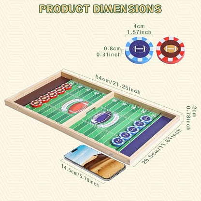 AIUAZA Football Fast Classic Ring Shooting Game Family Game Night with Friends Party Wooden Air Hockey Board Game for Adults Kids Tests Your Speed and Accuracy, 2 Players