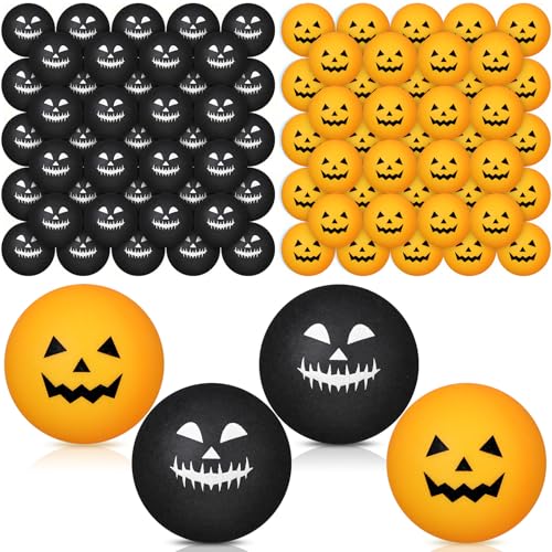 Seenelling 200 Pcs Christmas Table Tennis Balls Green Red Novelty Table Tennis for Game Christmas Party Favors Playing Decoration Props - style: Halloween Style