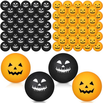 Seenelling 200 Pcs Christmas Table Tennis Balls Green Red Novelty Table Tennis for Game Christmas Party Favors Playing Decoration Props - style: Halloween Style