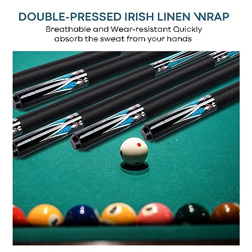 13mm 58 Inch 19 20 oz Billiard Pool Cue Stick, 1/2 Maple Billiard Pool Stick, House Bar Pool Table Sticks for Men - color: 2 x Black 19 oz