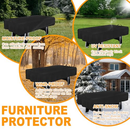 Air Hockey Table Cover, Air Hockey Game Tables Cover ,600D Oxford Heavy Duty Waterproof ,Suitable for Indoors/Outdoors,83.8" W X 44" D X 15" H,Black