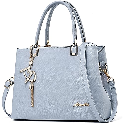 Womens Purses and Handbags Shoulder Bags Ladies Designer Top Handle Satchel Tote Bag - color: Light Blue
