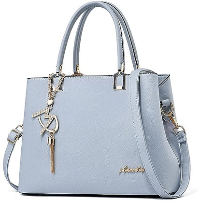 Womens Purses and Handbags Shoulder Bags Ladies Designer Top Handle Satchel Tote Bag - color: Light Blue