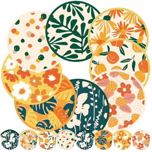 Gejoy 24 Pieces Abstract Styles Foldable Fan Handheld Compact Cooling Fans Multi Role Round Fans for Outdoor Games for Women Man Daily Use Festival Wedding Party Favors Decorations Portable, 8 Style - color: Vibrant Style
