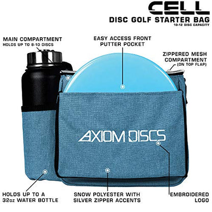 Axiom Discs Cell Disc Golf Starter Bag (Choose Your Favorite Color) - color: Heather Teal