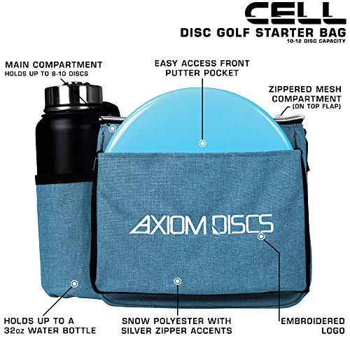 Axiom Discs Cell Disc Golf Starter Bag (Choose Your Favorite Color) - color: Heather Teal