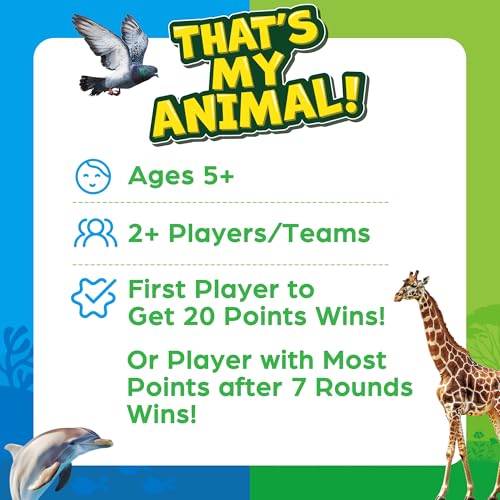 BenBen Guess the Animal in 10 Clues Card Games for Kids & Family, 100 Cards, Animal Trivia Game for Travel, Classroom, Camping, Party, Car, Airplane, Road Trip Activities for Boys Girls Ages 5+