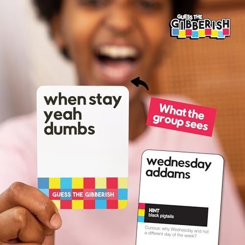 Guess The Gibberish Card Game for Families by Relatable, From The Creators of Incohereant, Fun Kids Games for Kids 12+, Game Night With Friends, Includes 400 Cards, Instructions, and 1 Sand Timer - style: Family
