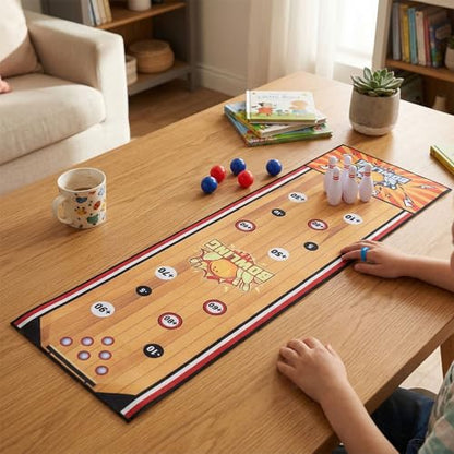 Drfeify Bowling Set, Indoor Bowling Game for Kids and Adults with Portable Mat, Tabletop Sports Toy for Family Party Game Night