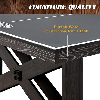 Barrington Table Tennis Multiple Style Ping Pong Tables with Metal Nets, Perfect for Family Game Rooms - style: 9 Ft. Fremont (w/Storage Drawer)