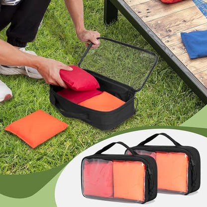 Goburos Cornhole Bag Carry Case Holds 8 Bean Bags, Portable Carrier with Handle for Men and Women, Black