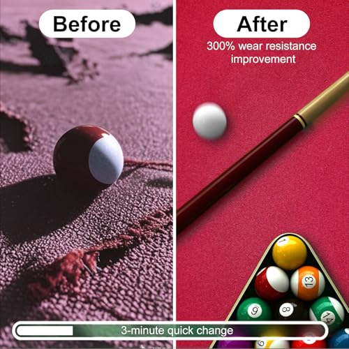 Pool Table Felt,8.53'/ 9' Billiard Cloth with 6 Pcs Cloth Strips and Staple Remover,Gloves,Pool Table Felt Replacement kit for Bars Clubs Family - color: Red, size: 8.53FT