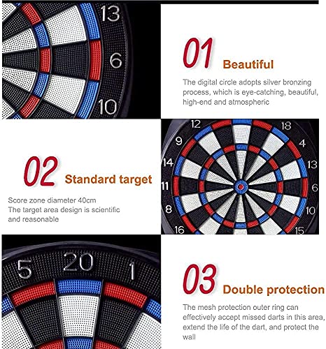 Electronic Dart Board, Electronic Dartboard, Classic Darts for 16 Players, Darts Game with LED Display, Including 6 Soft Darts and 24 Dart Heads for Indoor and Outdoor